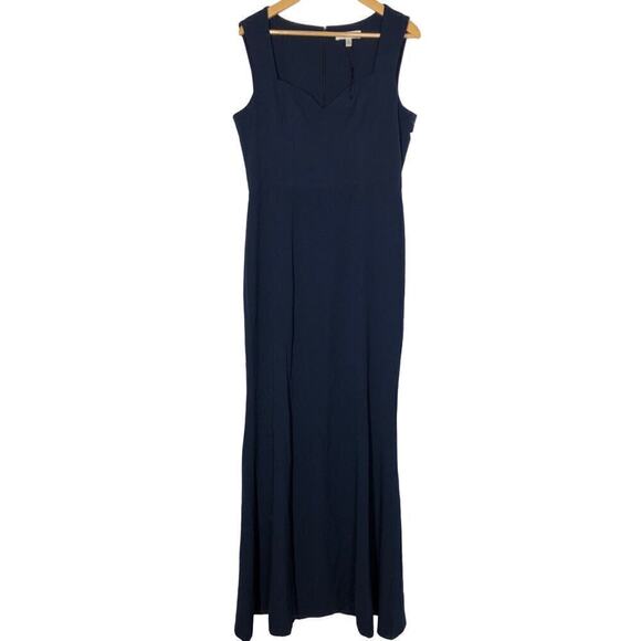 Dress The Population Monroe Gown Side Slit Sleeveless Maxi Midnight Blue NWOT XL - Picture 2 of 8